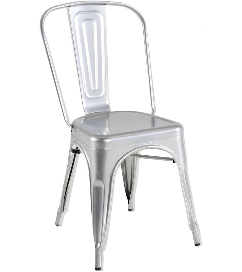 Silla metal plata pack 4 unidades